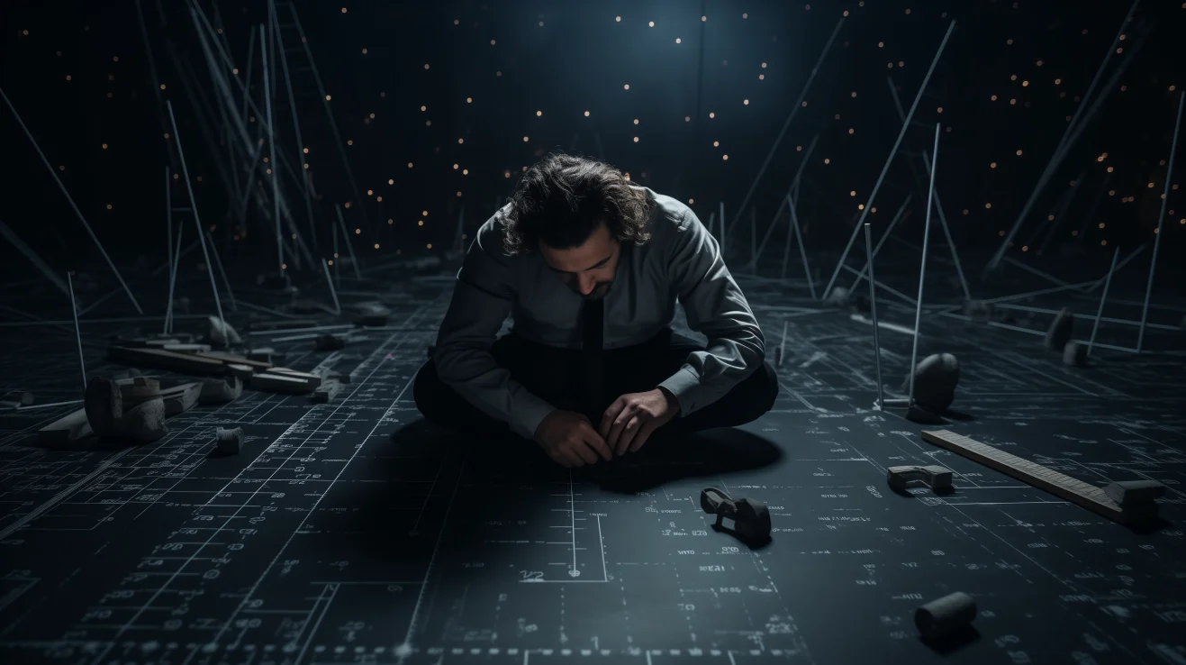 a scientist on the floor calculating various measures of length